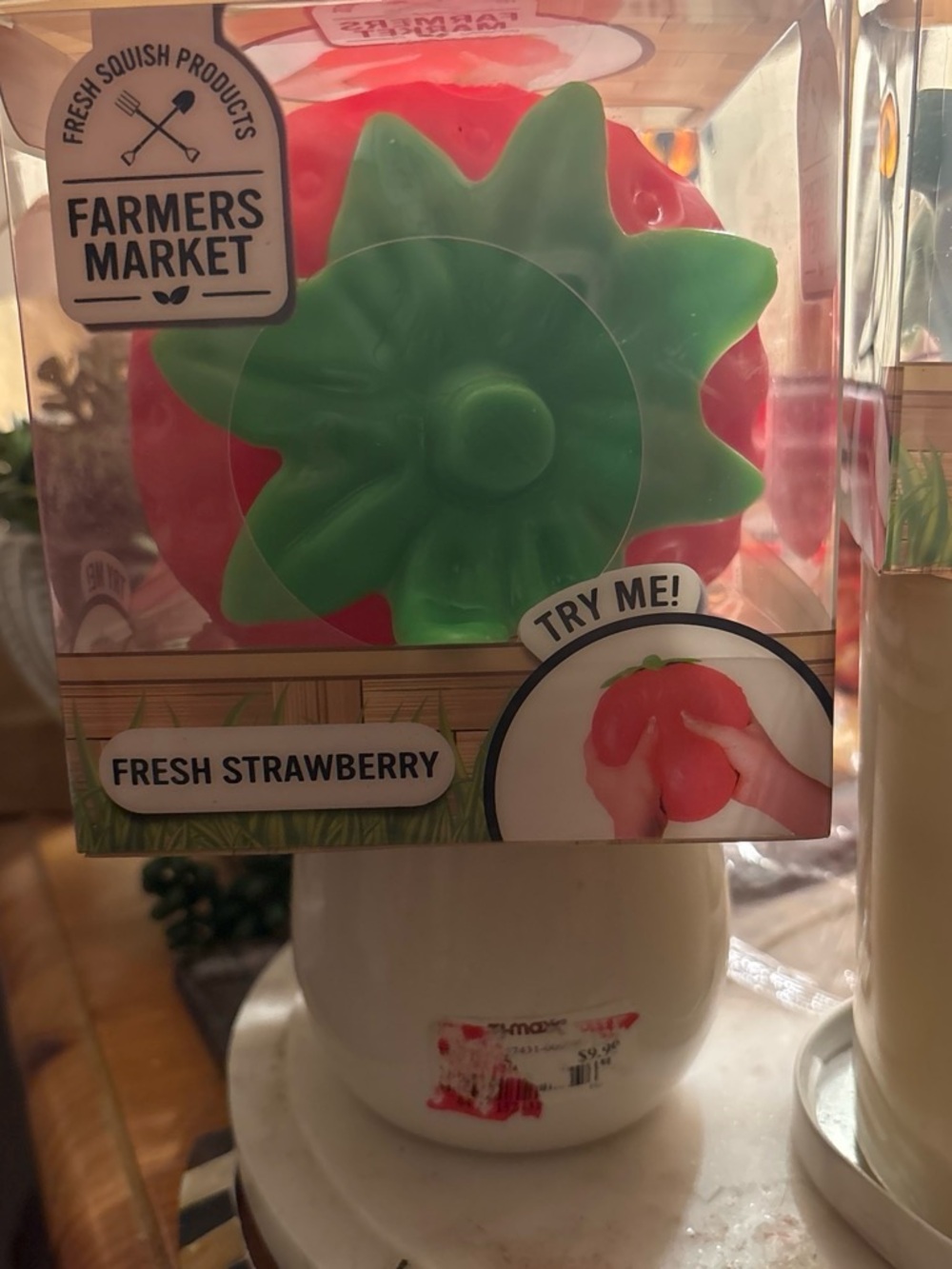 Farmers Market Fresh Strawberry Squishy Toy - Red & Green
